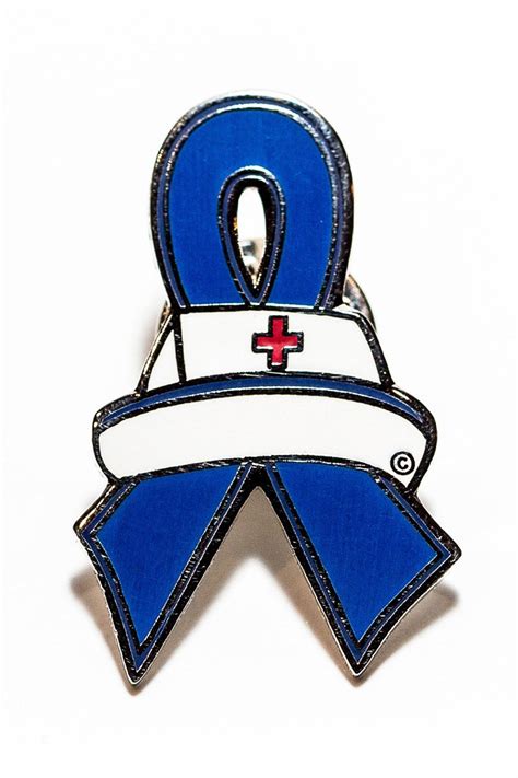 Nurse Lapel Pin Blue Ribbon Pin For Colon Cancer Awareness Etsy