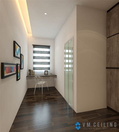 False ceiling is provided below the roof slab on suspended supports. Bedroom False Ceiling Singapore HDB - Queenstown - VM ...