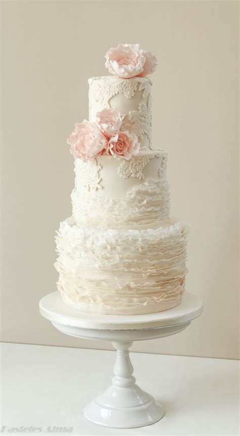 frills and roses wedding cake inspiration pretty cakes round wedding cakes