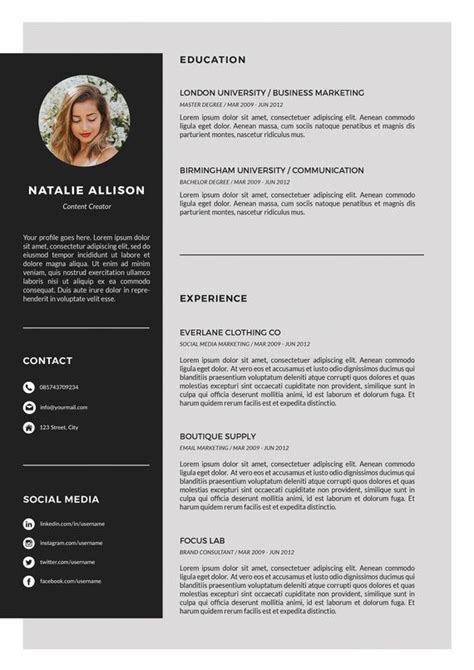 Resume Template Instant Download Cv Template Cover Letter Etsy Cover