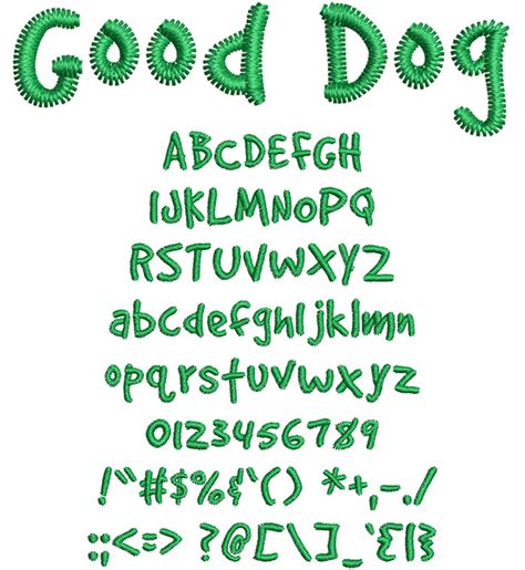 The Good Dog Embroidery Font From