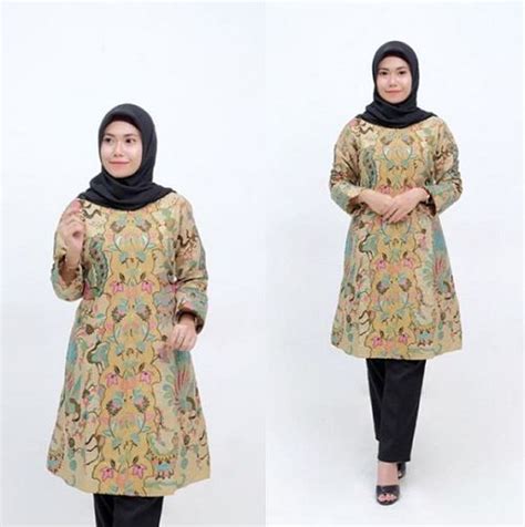 Desain baju zaskia sungkar terbaru. 30+ Tunik Batik untuk Kerja di Kantor, Desain Kekinian ...