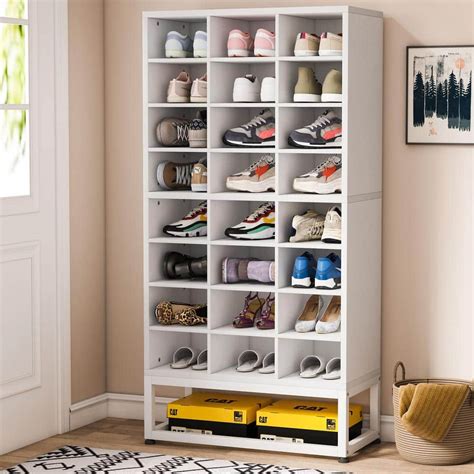 Byblight 55 In H X 25 In W White 24 Pairs Shoe Storage Cabinet 8