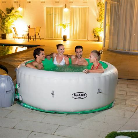 saluspa paris inflatable portable spa hot tub for 4 to 6 people with led light airjet massage