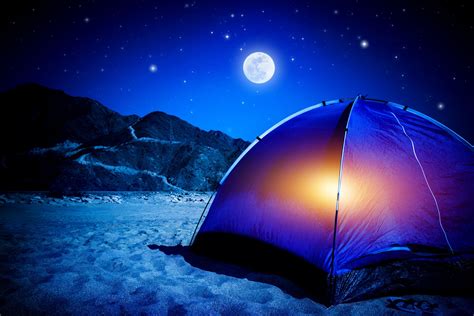 Download Starry Sky Tent Sand Night Moon Mountain Camp Photography