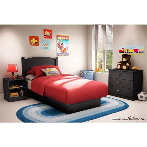 Bedroom furniture sets └ furniture └ home & garden all categories antiques art automotive baby books business & industrial cameras & photo cell phones & accessories clothing, shoes & accessories coins brand. South Shore Libra 3-Piece Pure Black Twin Kids Bedroom Set ...