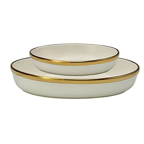 Ovale Ofenformen Gold Rim Im 2er Set Von Greengate Oval Dishes