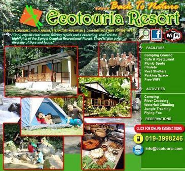 To also experiencesungai congkak recreational forest.promoting your link also lets your audience know that you are featured on a rapidly growing travel site.in addition, the more this page is used, the more we will promote to. Hulu Langat Resort Ecotouria Resort Sungai Congkak Hulu ...