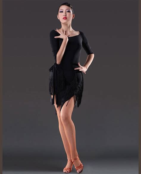 Sexy Tassels Latin Dance Dress Women Black Dance Skirt Samba Tanzrock