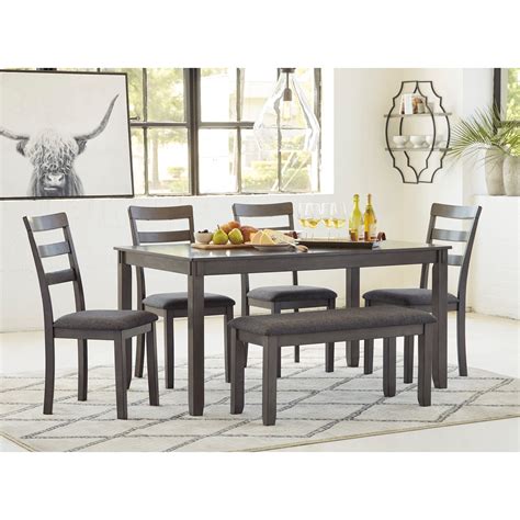Classic dining room set5 pc set includes dining table and 4 side chairsveronica formal dining collectionsturdy constructiondouble pedestal base dimensions:table top: Signature Design by Ashley Bridson 6-Piece Rectangular ...