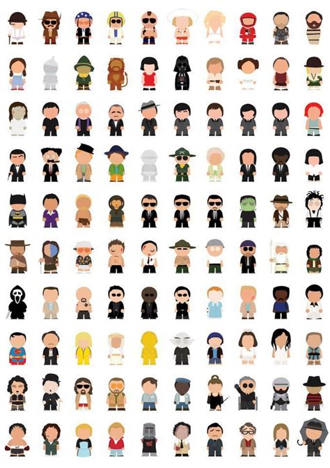 Maybe you would like to learn more about one of these? 100 great Movie Iconic Characters | Minimalist icons