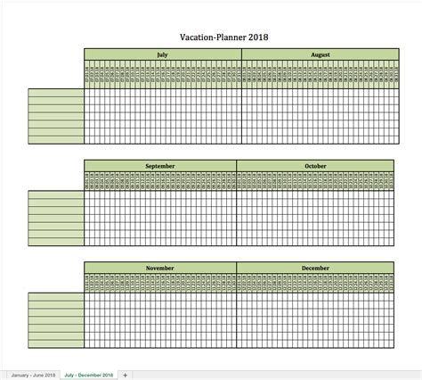 Vacation Planner Excel Template Printable Templates