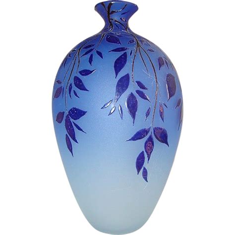 Blue Murano Glass Vase Made By Canal From Chateau On Ruby Lane