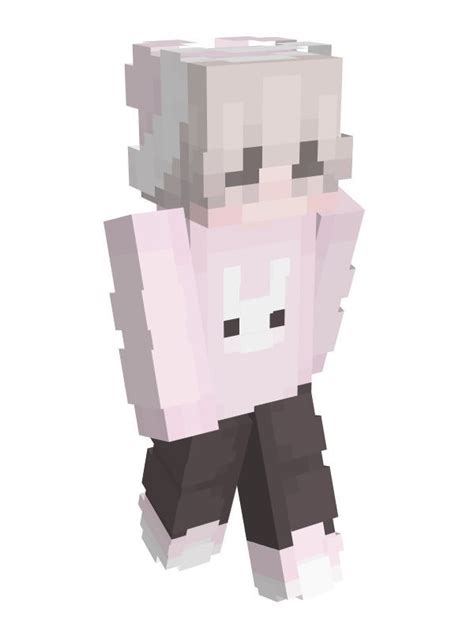 A Pink Bunny Suit Minecraft Skin With A Matching Beanie By Giovanka On