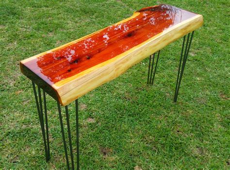 Hand Crafted Live Edge Cedar Console Table By Montgomery Woodwrights