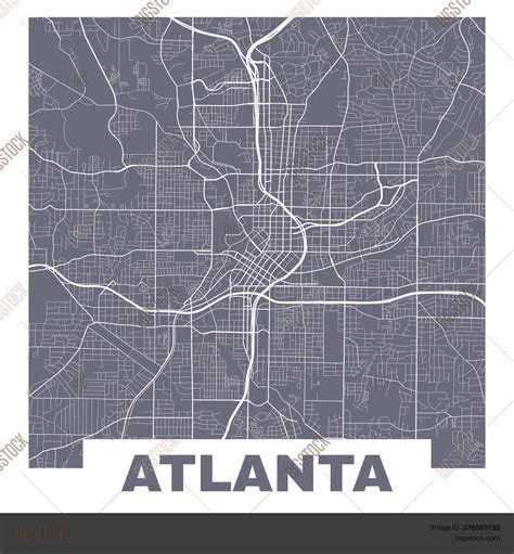 Atlanta Map Vector Vector And Photo Free Trial Bigstock