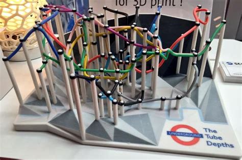 3d Printed Model Of The London Tube Map Showing The Depth To Which The
