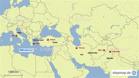 Afghanistan map for free download. StepMap - Afghanistan-Italien - Landkarte für Deutschland