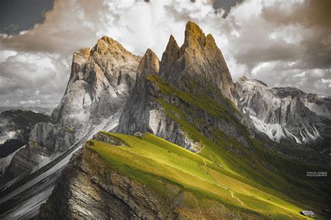 Seceda Peak At Odle Mountain Ranges Of Val Di Gardena In South Tyrol