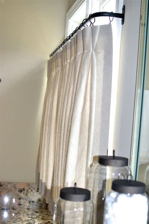 Pinch Pleat Cafe Curtains For Bathroom Made To Order Etsy Cafe