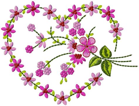 Flower Heart Embroidery Design Is Suitable For All Embroider Inspire