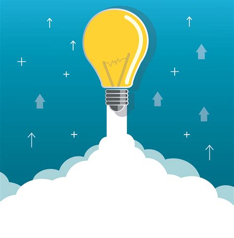 Illustration of light bulb glass. light bulb on cloud startup concept illustration ...