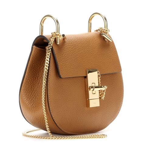 Chloé Drew Small Leather Shoulder Bag In Brown Lyst