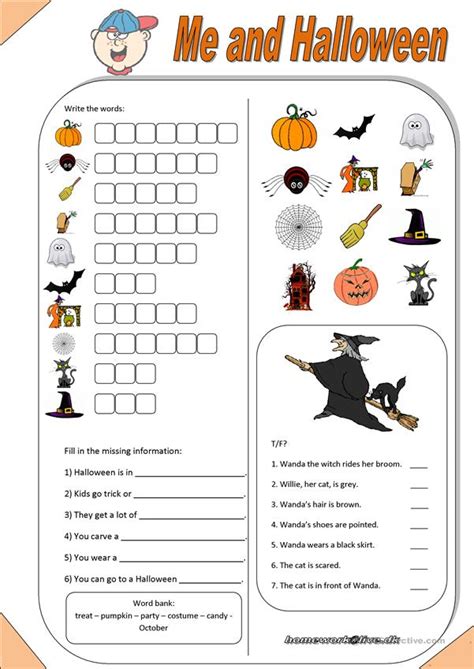 Me And Halloween Worksheet Free Esl Printable Worksheets