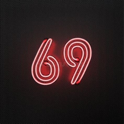 Glowing Red Neon Number 69 Celebration Stock Illustration Illustration Of Ceremony Card