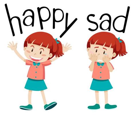 Opposite Words For Happy And Sad Download Free Vectors