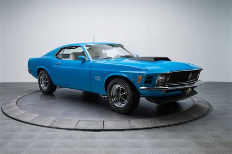 1970 ford mustang boss 429 blu poster 24x36 inches ready etsy
