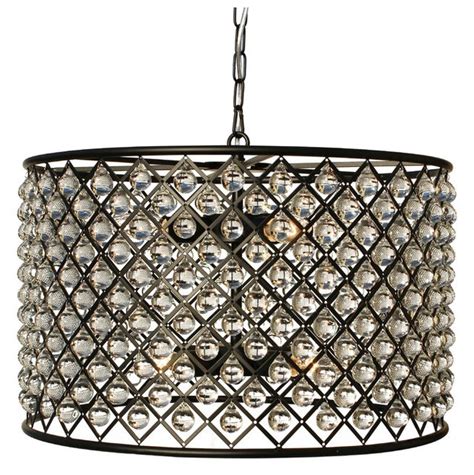Gustaof drum shaped patterned glass pendant light $ 238.00 view product; Cassiel Crystal Drum Chandelier, Black - Contemporary ...