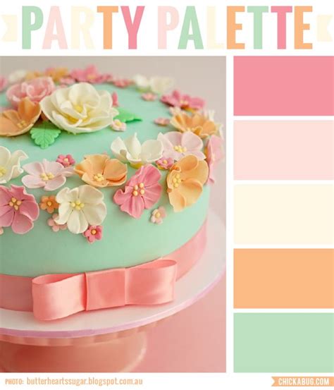 Party Palette Vintage Floral Cake Vintage Color Schemes