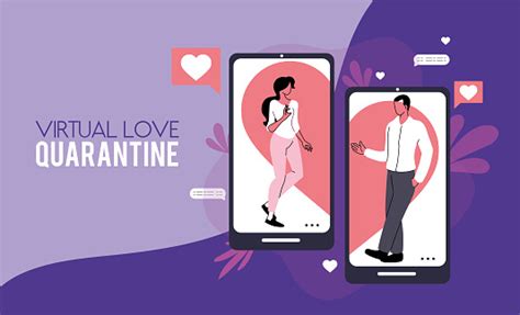 Online Virtual Relationships By Quarantine Stock Illustration