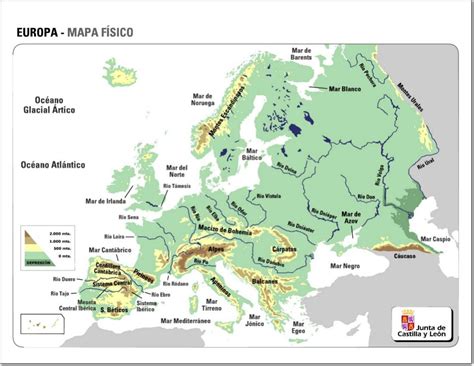 Mapa De Europa Relieve Y Rios Mapa Fisico