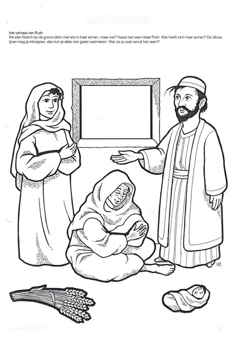 Use this free coloring page as a lesson activity or simple craft when teaching the story of ruth for kids. Ruth with Naomi, Boaz and little baby Obed | Ruth and ...