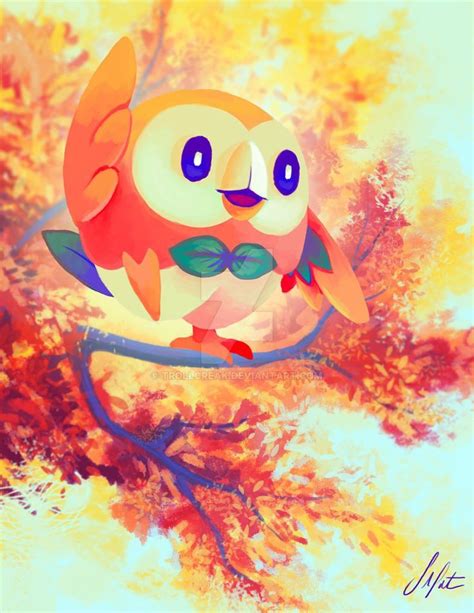 Rowlet Fan Art From Deviantart 💚 Love The Colors In This Pokemon Fan