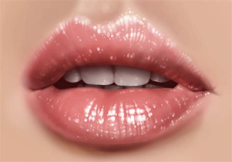 How To Do Glossy Lips Drawing