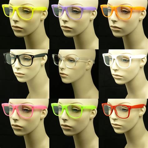 Clear Glasses Lens Men Women Nerd Geek Fake Eye Unisex Frame Style 80s 1980s Ebay Hipster