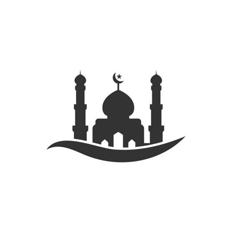 The Silhouette Of A Mosque On A White Background