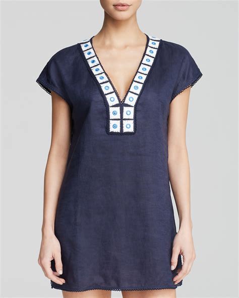 Tory Burch Linen Tunic Swim Cover Up Bloomingdales