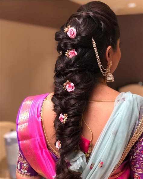 Braided Hairstyles For Long Hair Indian Wedding Wavy Haircut