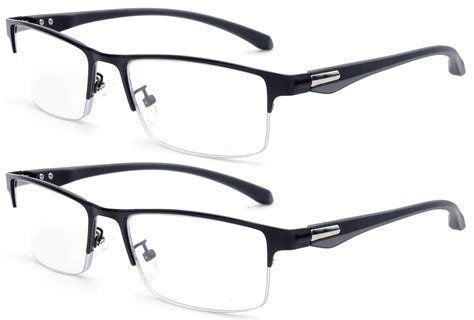 2 packs progressive multifocal reading glasses blue light blocking for men no line trifocal
