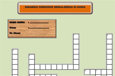 Soal TTS IPS Kelas 9 Semester 1 Materi Dinamika Penduduk Benua-benua di Dunia | Edukasi IPS