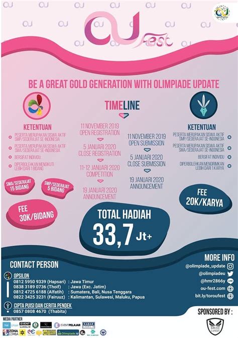 Penyelenggara lomba anak 2019 laz harfa nama lomba anak 2019 lomba cerita anak tingkat nasional 2019 ketentuan⁣ lomba anak 2019. Lomba Cipta Puisi dan Cerita Pendek Nasional by OLIMPIADE ...