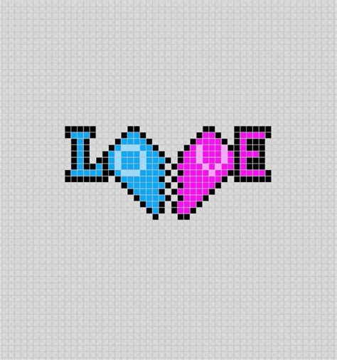 Love Corazones Pixel Art Patterns Arte Píxeles Minecraft Modelo