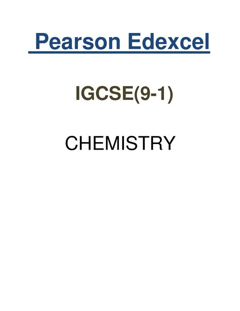 Solution Igcse Edexcel Chemistry Unit 1 Chapter 2 Elements Compounds