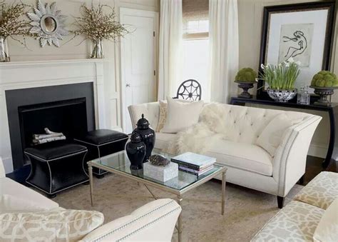 Cream With Black Accents Living Room Sofa Home Decor Cozy Living Rooms
