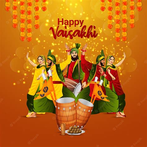 Premium Vector Happy Vaisakhi Celebration Greeting Card With Vector