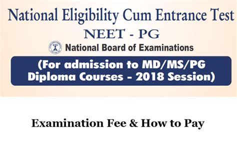 Neet Pg 2018 Examination Fee And How To Pay Instructions Mixindia